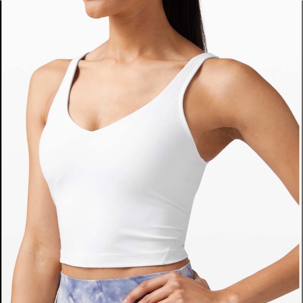 lululemon athletica White Longline V-Neck Sports Bra